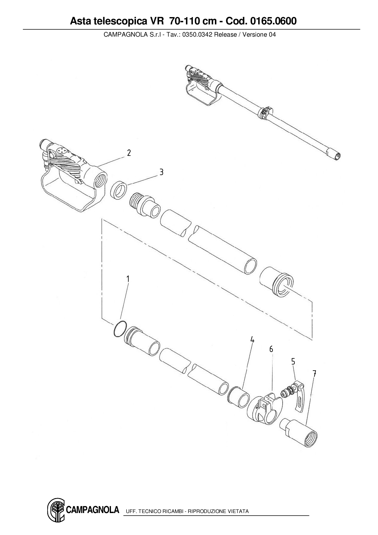 0165.0600_Asta telescopica VR  70-110 cm.